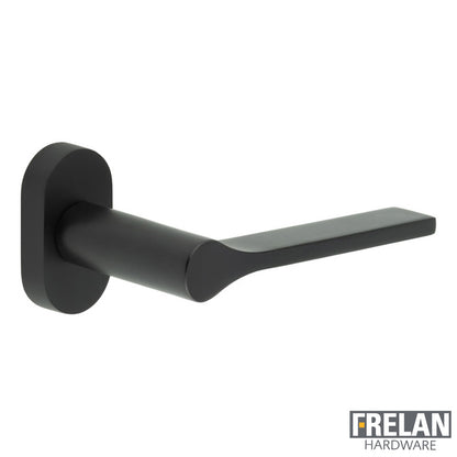 DOOR HANDLE OVAL ROSE MULTI POINT 140x23x70 BLK