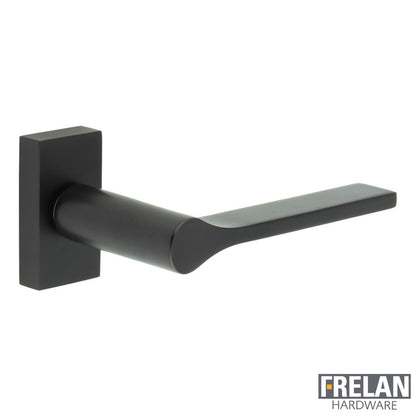 DOOR HANDLE RECTANGULAR ROSE MULTI POINT 140x23x70 BLK