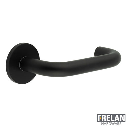 DOOR HANDLE ROUND ROSE SPRUNG 149x19x67 BLK