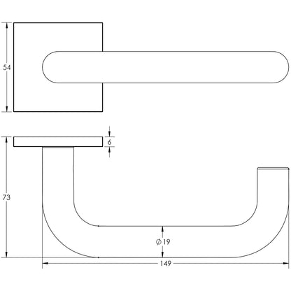 DOOR HANDLE SQUARE ROSE SPRUNG 149x19x67 SBR