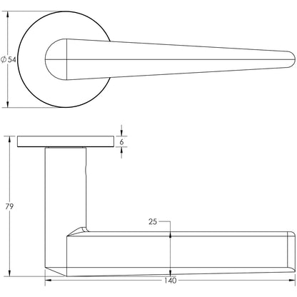 DOOR HANDLE ROUND ROSE SPRUNG 140x25x72 DBZ