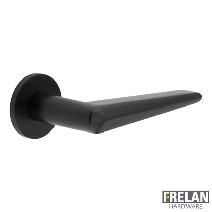 DOOR HANDLE ROUND ROSE FIXED DEAD 140x25x72 BLK