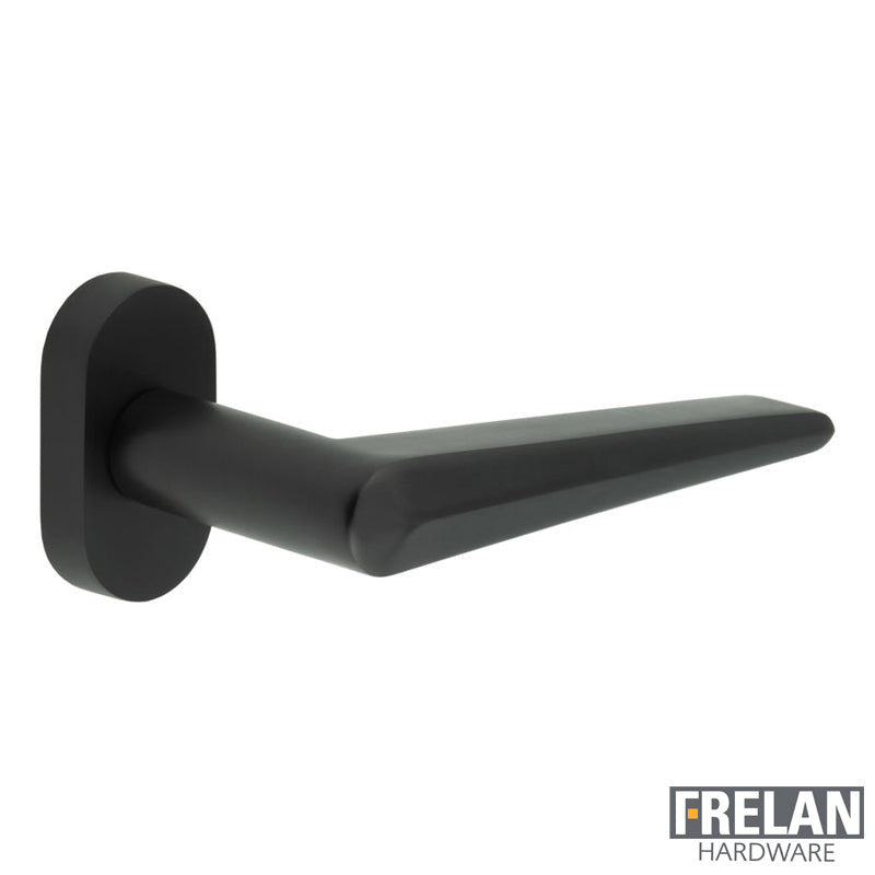 DOOR HANDLE OVAL ROSE MULTI POINT 140x25x72 BLK
