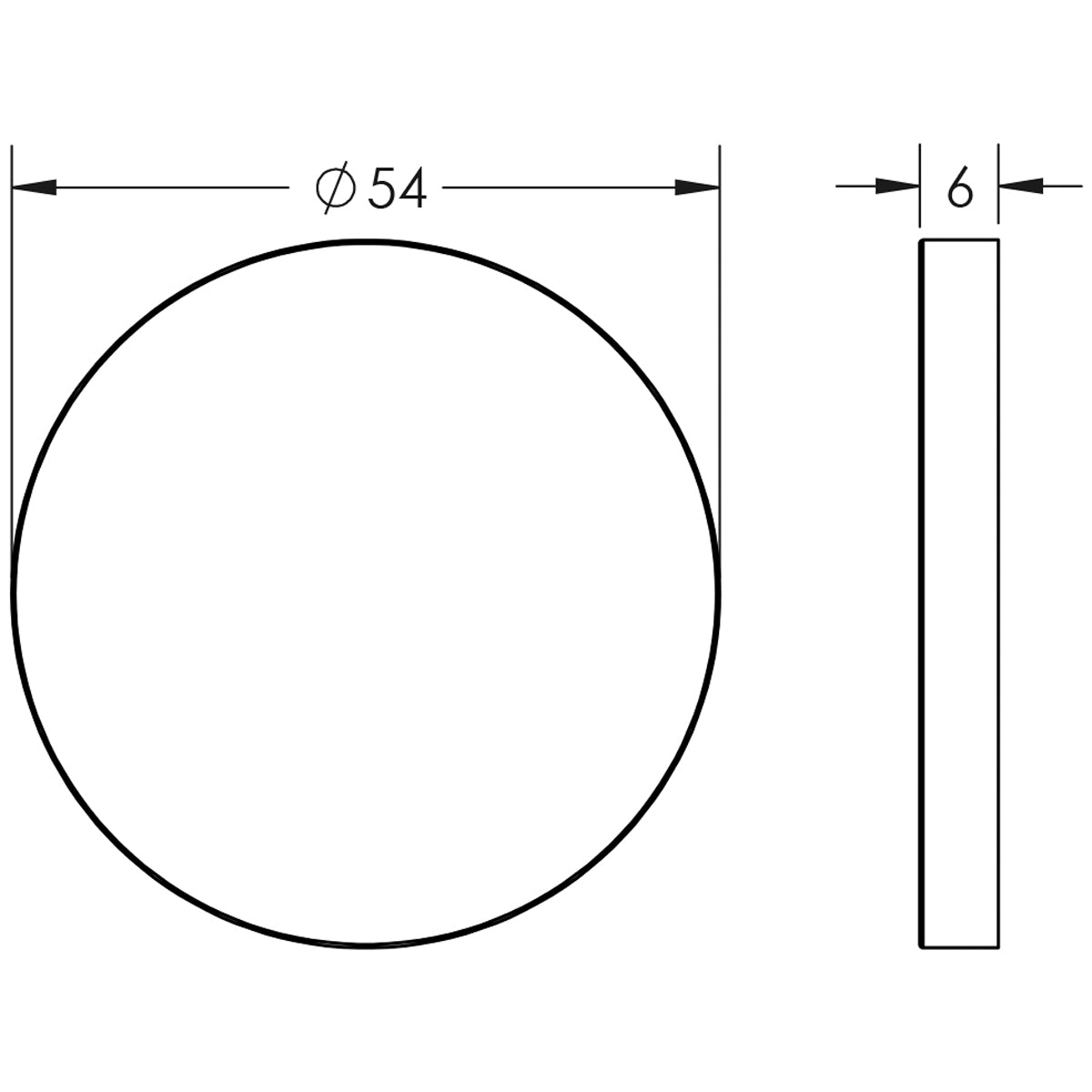 ESCUTCHEON COVER ROUND ROSE BLANK 54x6 BLK