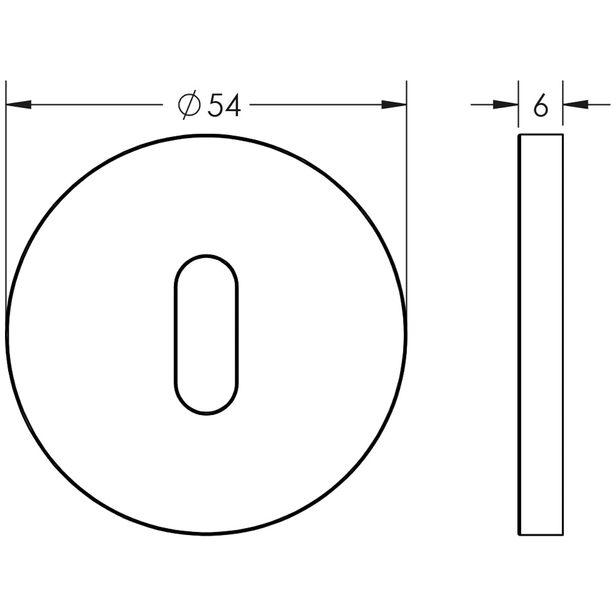 ESCUTCHEON COVER ROUND ROSE KEYWAY 54x6 DBZ
