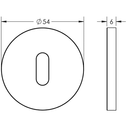 ESCUTCHEON COVER ROUND ROSE KEYWAY 54x6 SBR