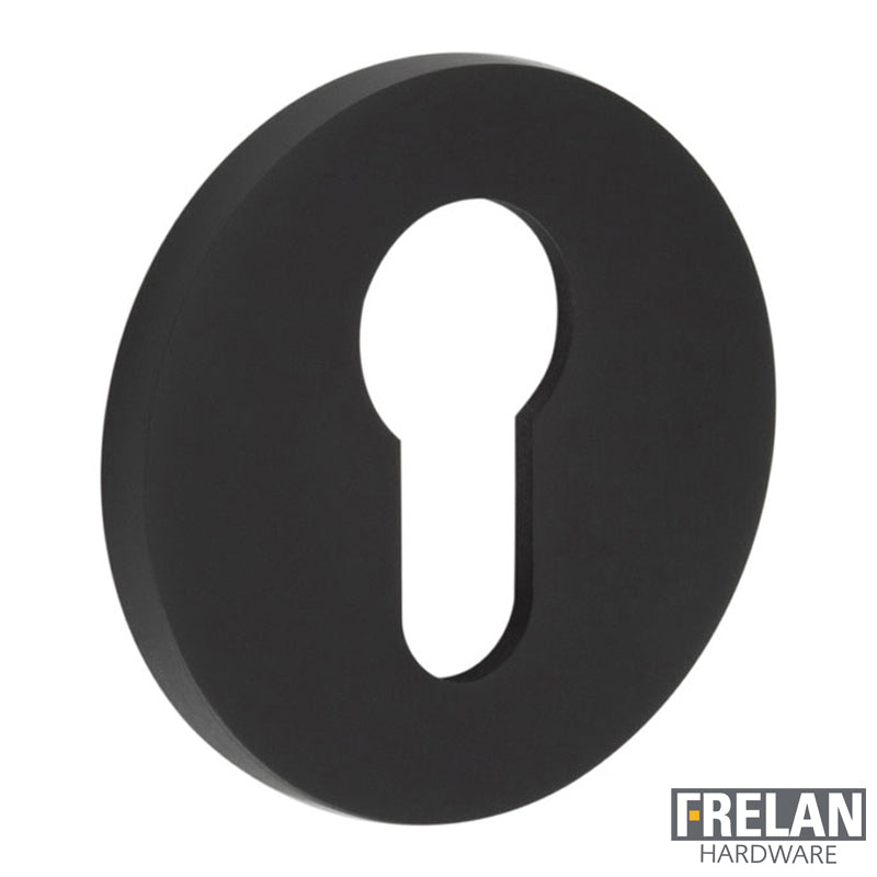ESCUTCHEON COVER ROUND ROSE EURO KEYWAY 54x6 BLK
