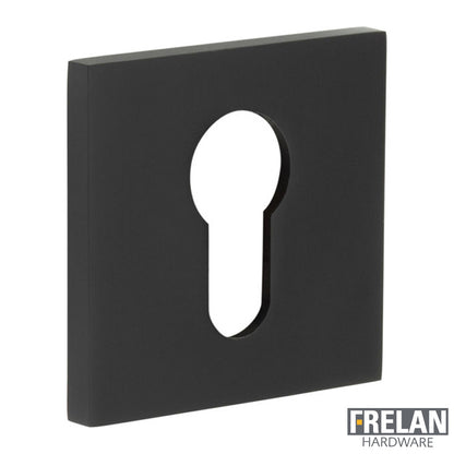 ESCUTCHEON COVER SQUARE ROSE EURO KEYWAY 54x54x6 BLK