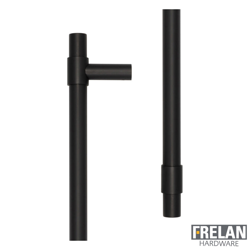 CRES T-BAR PULL HANDLE 425HC D20x508x72 FACE BLK