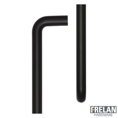 CRES D SHAPED PULL HANDLE 425HC D20x444x67 FACE BLK