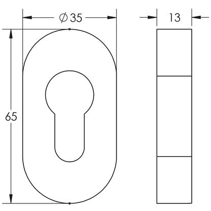CRES EURO ESCUTCHEON OVAL 65x35x13 SSS