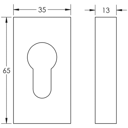 CRES EURO ESCUTCHEON RECTANGULAR 65x35x13 SSS