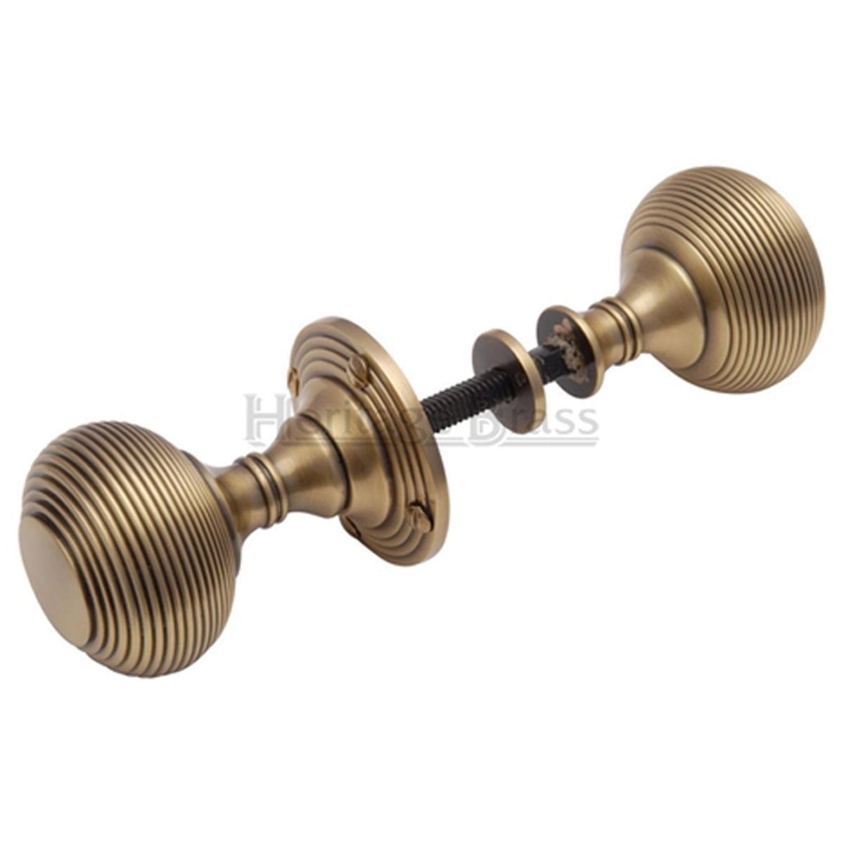 REEDED MORTICE RIM KNOB D60x89 ABR