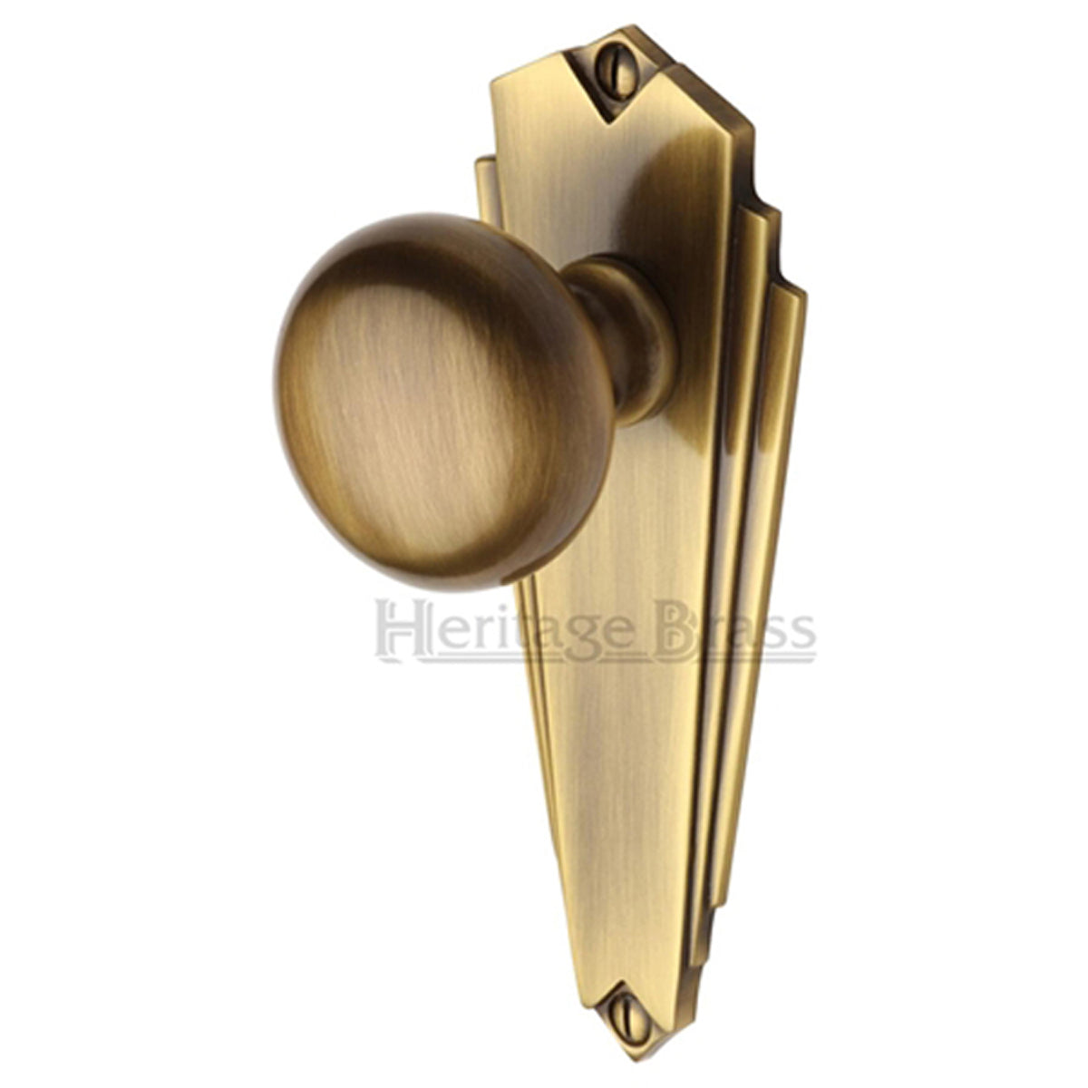 Broadway Mortice Knob on Plate – Lever Latch Antique Brass (DHM416C)