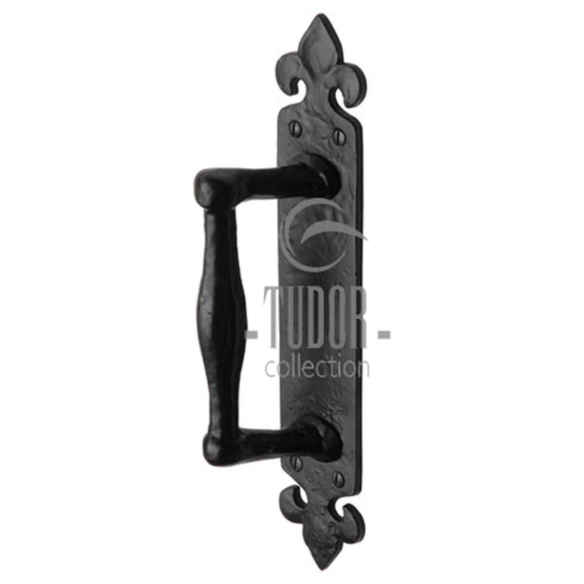 BLACK PULL HANDLE+PLATE FDL 47x259