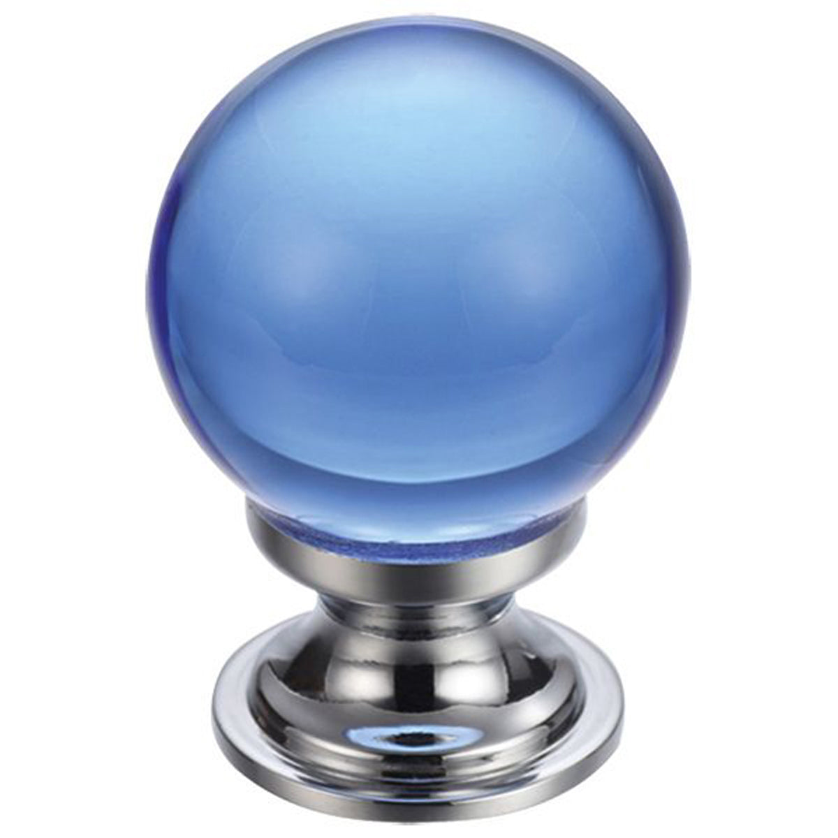 F&B GLASS KNOB BALL D25 PCP/BLU