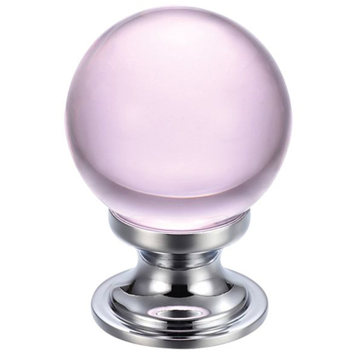 F&B GLASS KNOB BALL D30 PCP/PNK