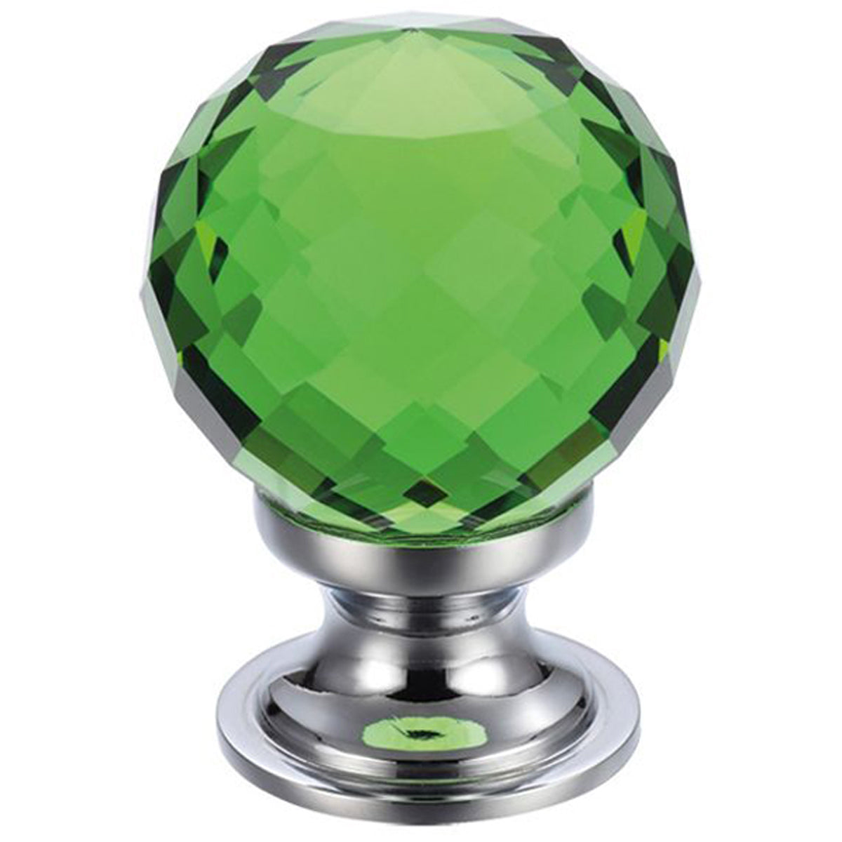 F&B GLASS KNOB FACETTED D25 PCP/GRN