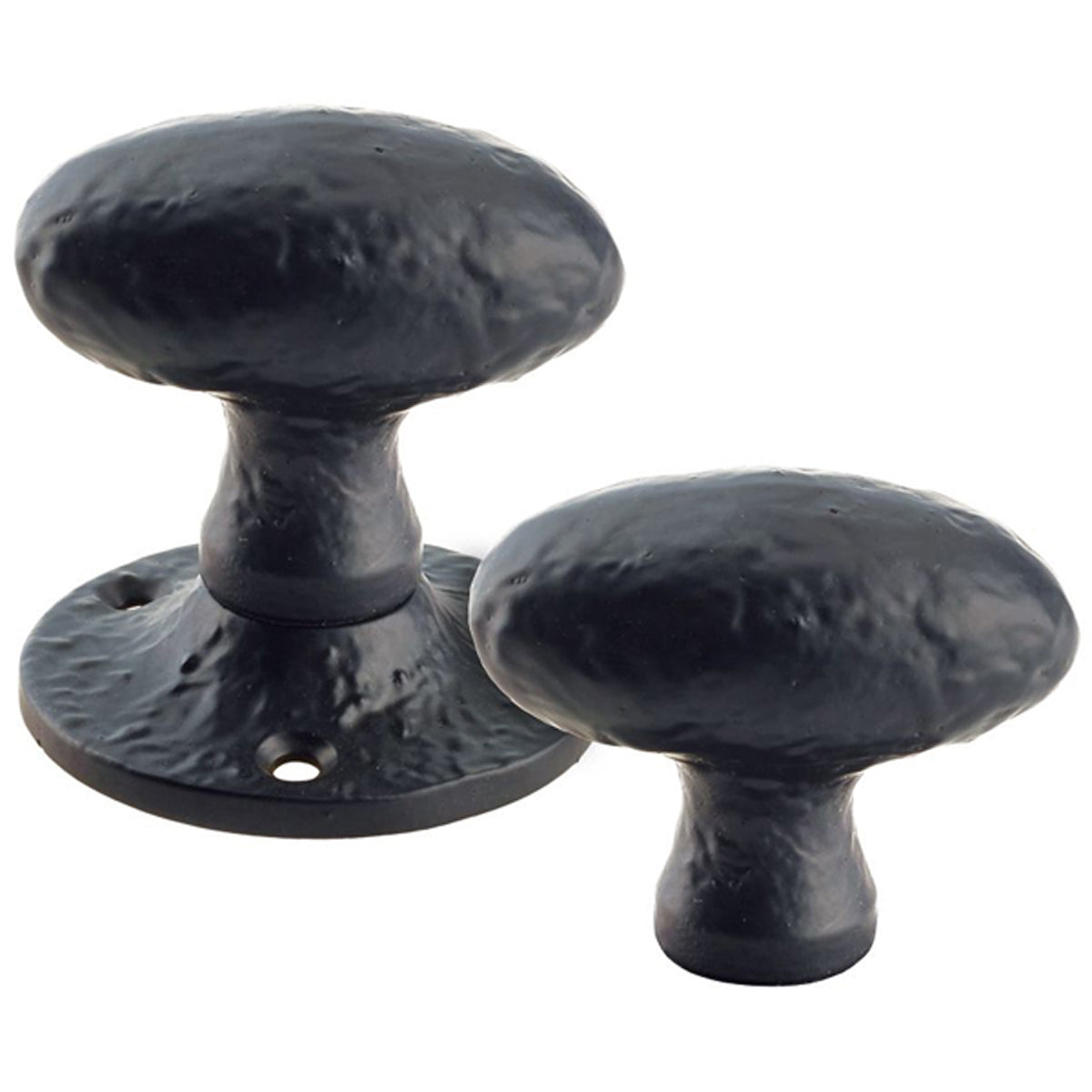 FOX MORTICE KNOB OVAL RIM D55 BLK