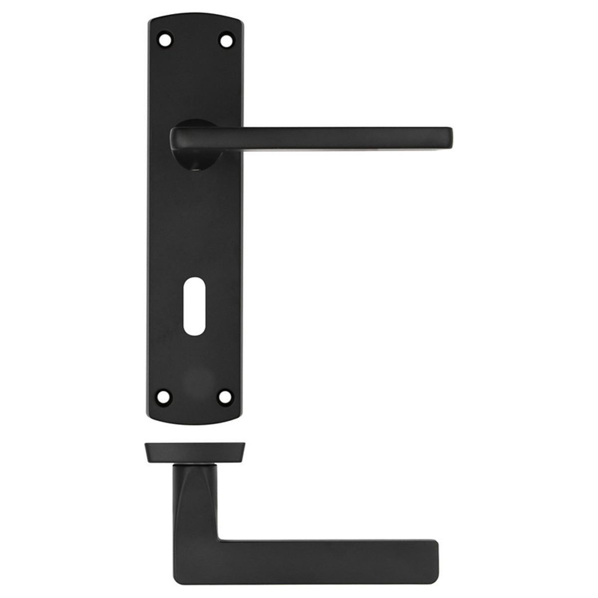 ZPA LEON LEVER HANDLE LOCK BLK