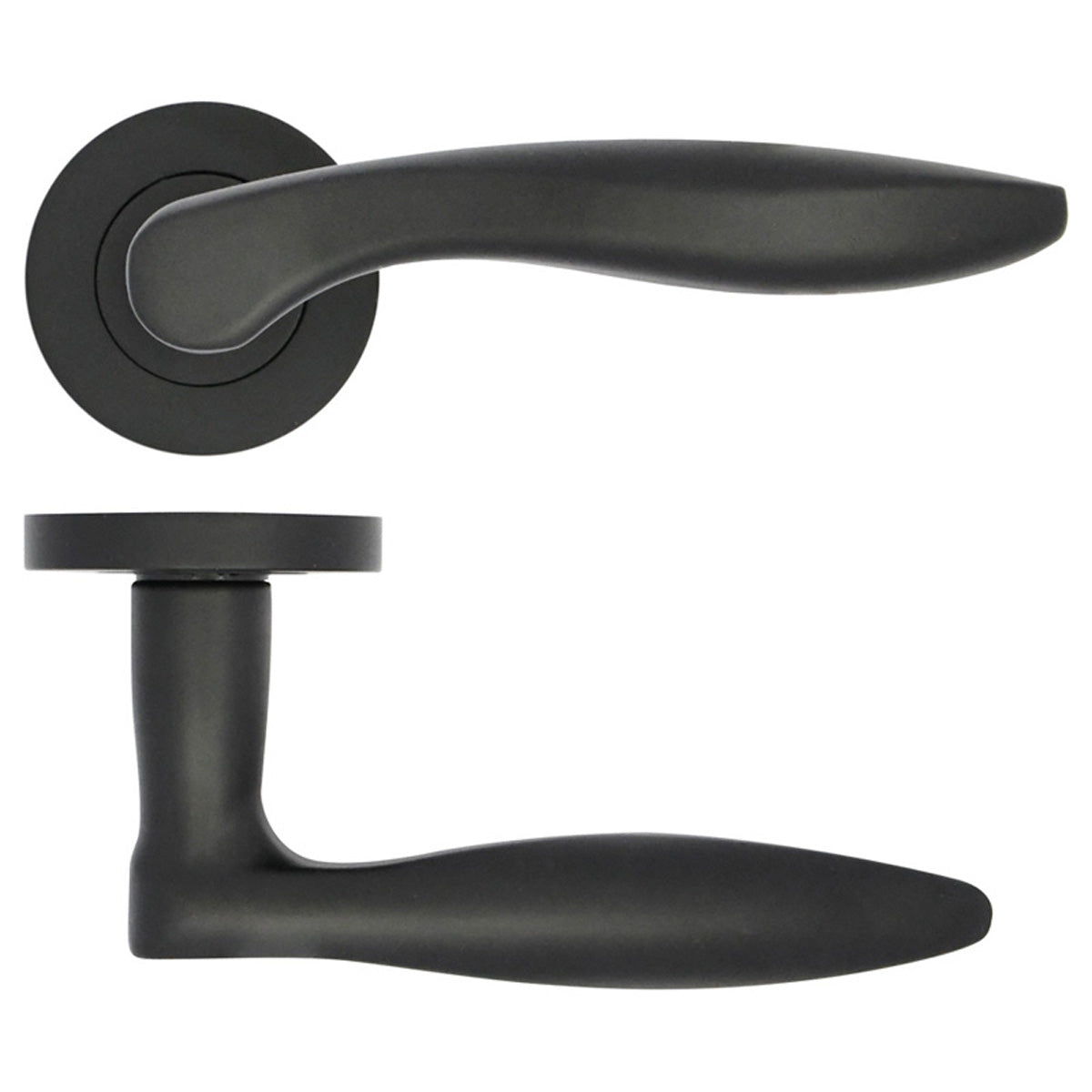 ZPA CADIZ LEVER HANDLE +ROSE BLK