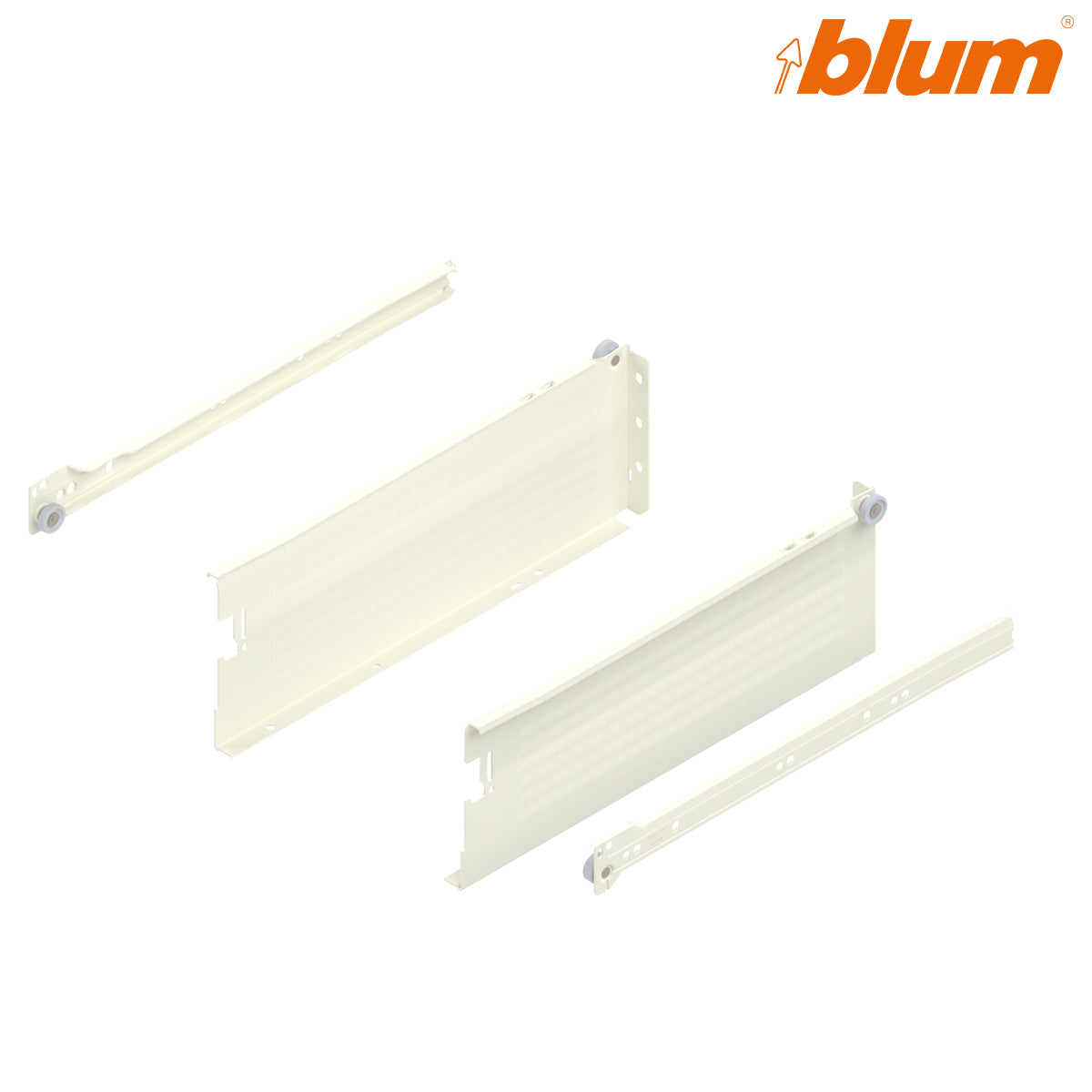 BLUM METABOX STEEL SIDE DRAWER RUNNER H SE 25KG 150x350 CRM PR by JULIUS BLUM UK LTD