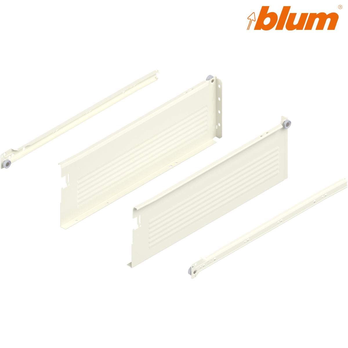 BLUM METABOX STEEL SIDE DRAWER RUNNER H SE 25KG 150x450 CRM PR by JULIUS BLUM UK LTD