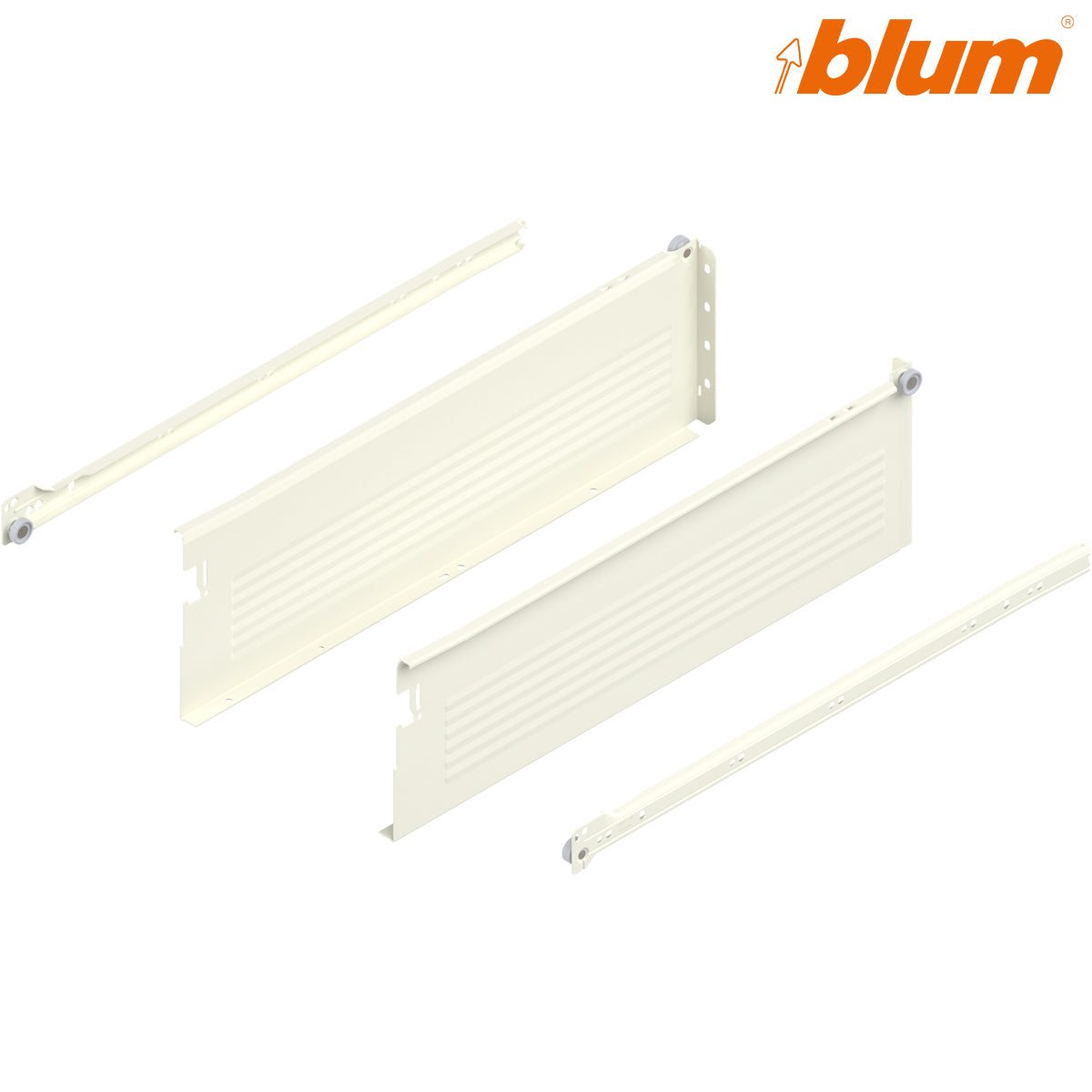 BLUM METABOX STEEL SIDE DRAWER RUNNER H SE 25KG 150x500 CRM PR by JULIUS BLUM UK LTD