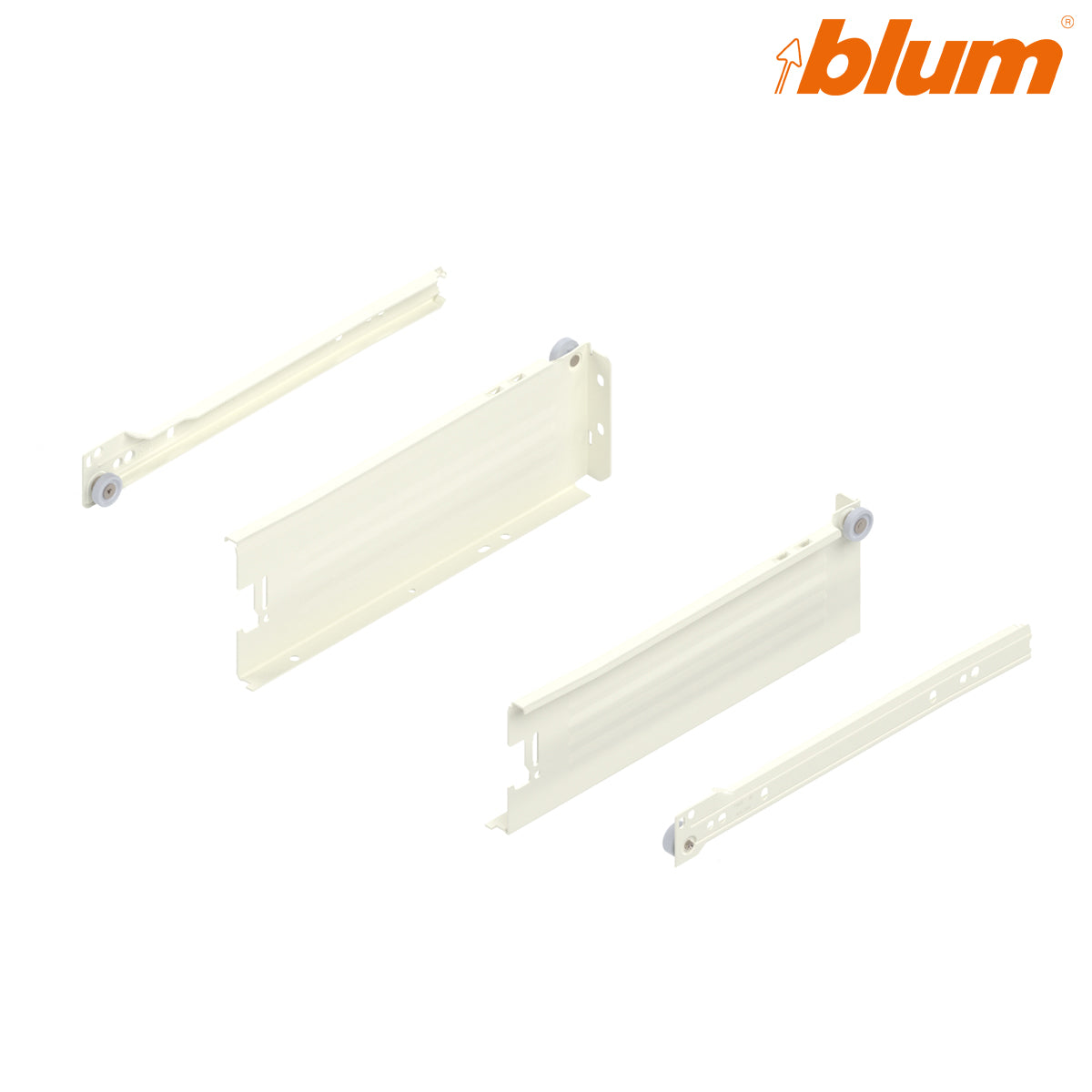 BLUM METABOX STEEL SIDE DRAWER RUNNER M SE 25KG 086x270 CRM PR by JULIUS BLUM UK LTD