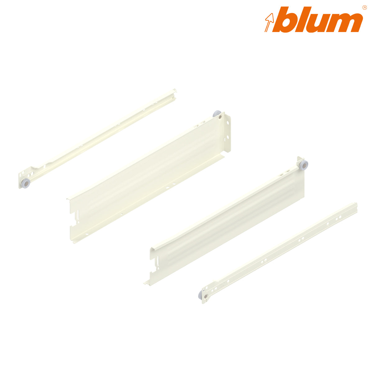 BLUM METABOX STEEL SIDE DRAWER RUNNER M SE 25KG 086x400 CRM PR by JULIUS BLUM UK LTD