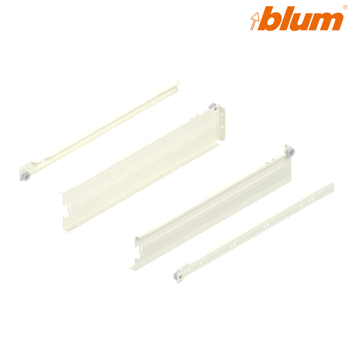 BLUM METABOX STEEL SIDE DRAWER RUNNER M SE 25KG 086x450 CRM PR by JULIUS BLUM UK LTD