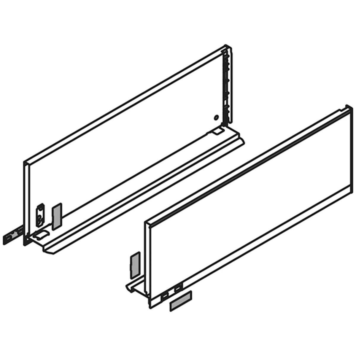 Blum Legrabox Pure Drawer Side C 177x270mm | Stainless Steel | Pair