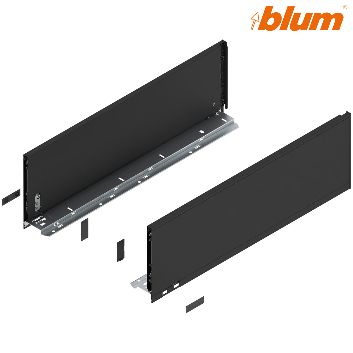 Blum Legrabox Pure Drawer Side C 177x550mm | Carbon Black Matt | Pair