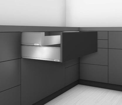 Blum Legrabox Pure Drawer Side K 129x550mm | Stainless Steel | Pair