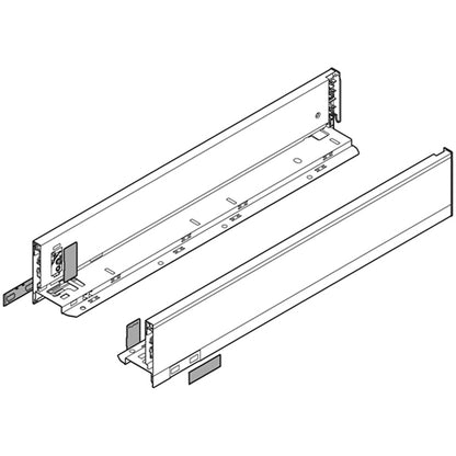 Blum Legrabox Pure Drawer Side M 91x650mm | Stainless Steel | Pair