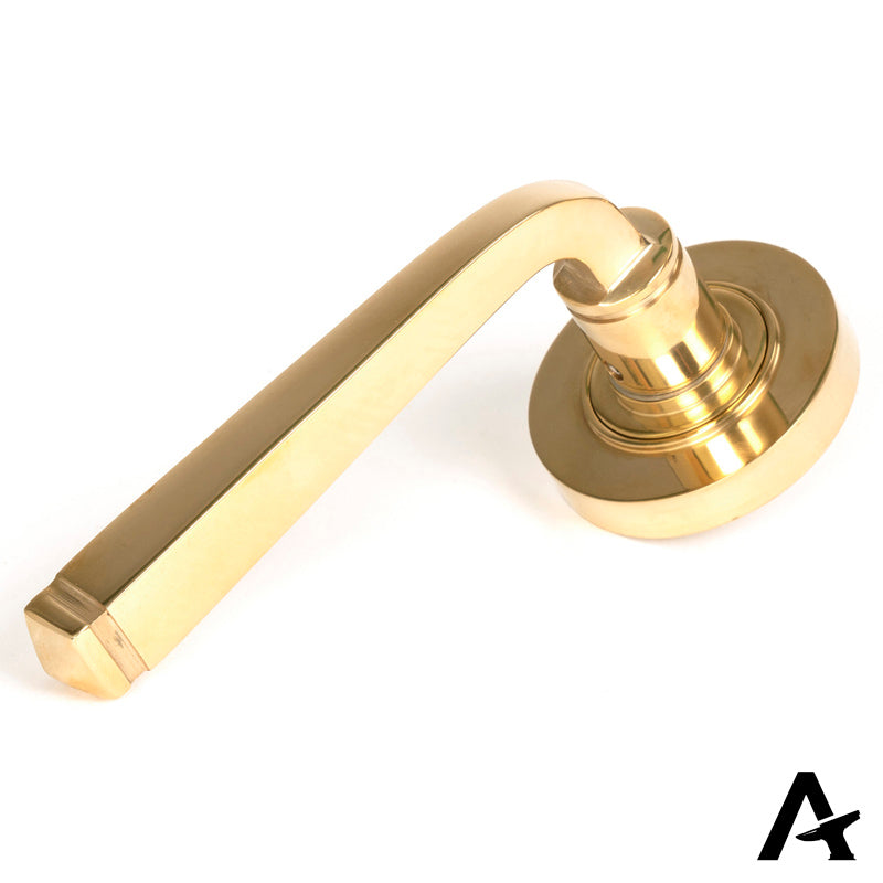AVON LEVER HANDLE+ROSE UNSPRUNG PLAIN 53x118x63 PBR - 50597 by MARCHES (ANVIL) ARCHITECTURAL HARDWARE