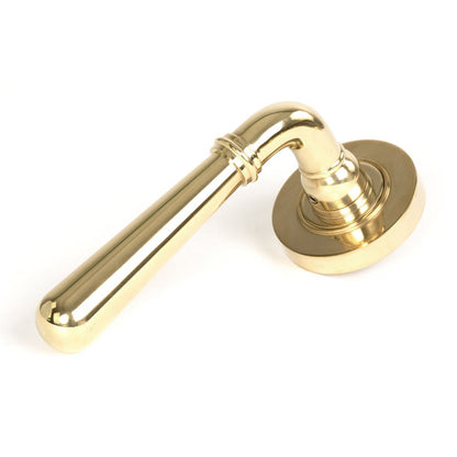 NEWBURY LEVER HANDLE+ROSE SPRUNG PLAIN 53x126x64 PBR - 50618 by MARCHES (ANVIL) ARCHITECTURAL HARDWARE