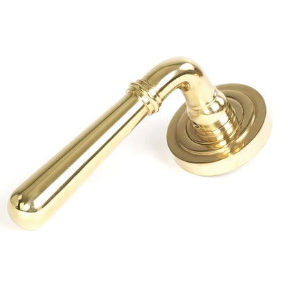 NEWBURY LEVER HANDLE+ROSE SPRUNG ART DECO 53x126x64 PBR - 50620 by MARCHES (ANVIL) ARCHITECTURAL HARDWARE