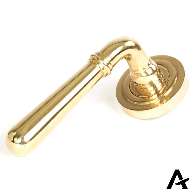 NEWBURY LEVER HANDLE+ROSE UNSPRUNG ART DECO 126x53x64 PBR - 50621 by MARCHES (ANVIL) ARCHITECTURAL HARDWARE