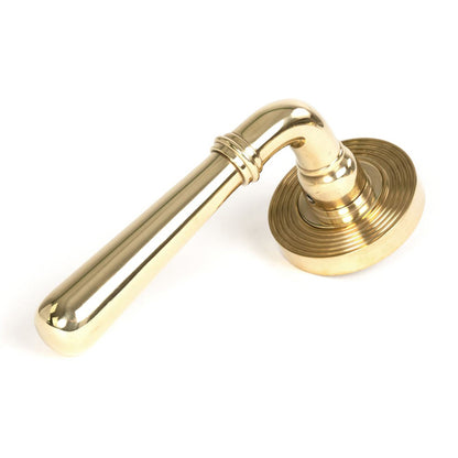 NEWBURY LEVER HANDLE+ROSE SPRUNG BEEHIVE 53x126x64 PBR - 50622 by MARCHES (ANVIL) ARCHITECTURAL HARDWARE