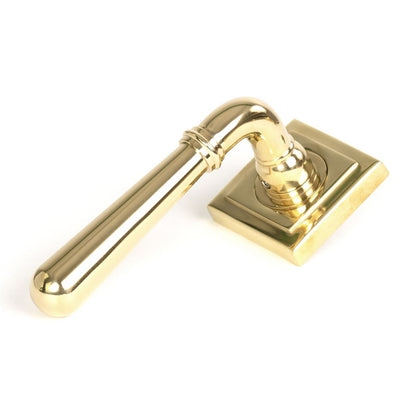 NEWBURY LEVER HANDLE+ROSE SPRUNG SQUARE 53x126x64 PBR - 50624 by MARCHES (ANVIL) ARCHITECTURAL HARDWARE