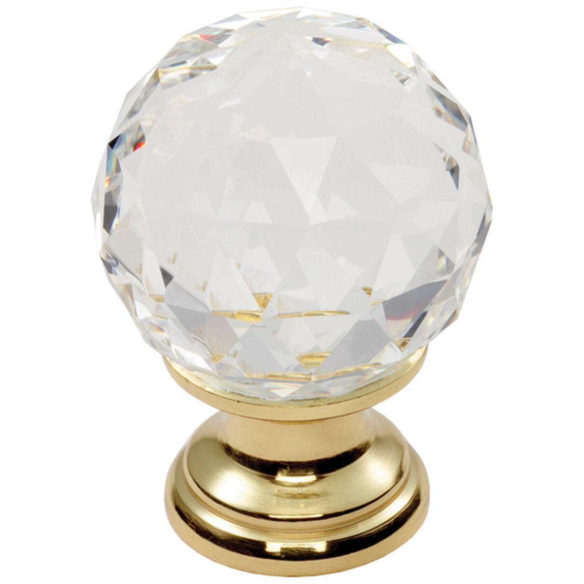 CRYSTAL FACETED KNOB D25x37xD18 BRS FTD670ACTB by CARLISLE BRASS