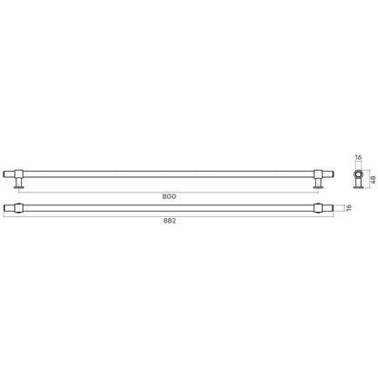 H&H BELGRAVIA PULL HANDLE 800HC D16x882x48 DBB - GBELP800DBB