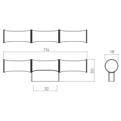 H&H ARK PULL HANDLE 032HC 114x18x30 BSB - GARP032BSB