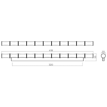 H&H ARK PULL HANDLE 320HC 418x20x33 BBR - GARP320BB