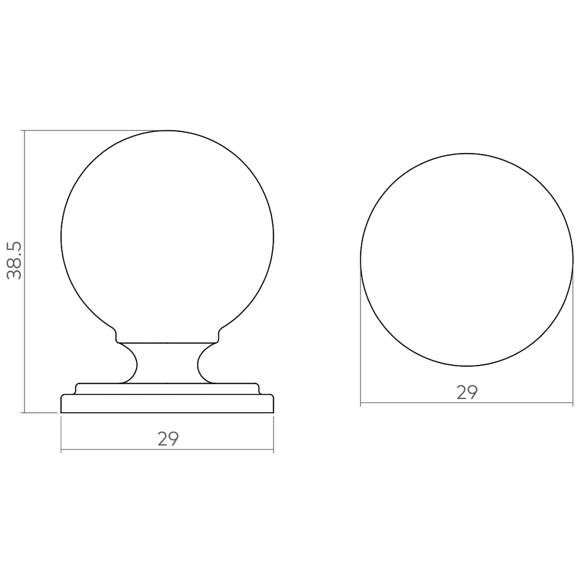 H&H GREENWICH KNOB D29x39 BBR - GGRK029BB