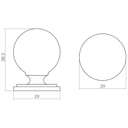 H&H GREENWICH KNOB D29x39 BSB - GGRK029BSB