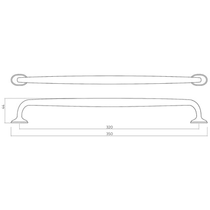 H&H GREENWICH PULL HANDLE 320HC 350x44 BSB - GGRP320BSB