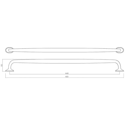 H&H GREENWICH PULL HANDLE 448HC 483x50 DBB - GGRP320DBB