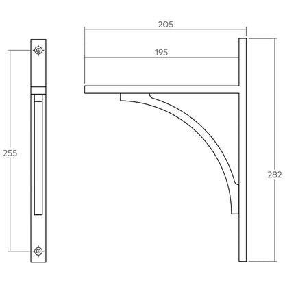 H&H YORK SHELF BRACKET 255HC 204x282x195 ORB - GYOSB282ORB